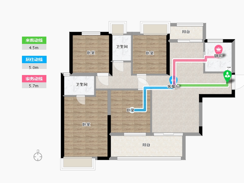 湖南省-长沙市-德奥·悦东方-104.00-户型库-动静线