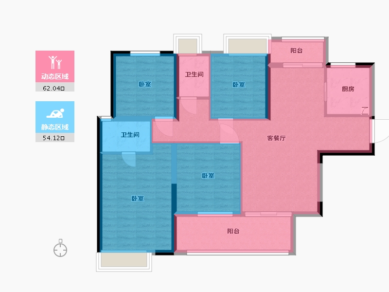 湖南省-长沙市-德奥·悦东方-104.00-户型库-动静分区