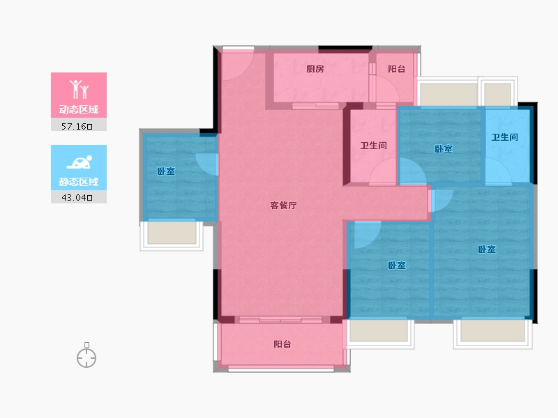 广东省-广州市-时代城-90.00-户型库-动静分区