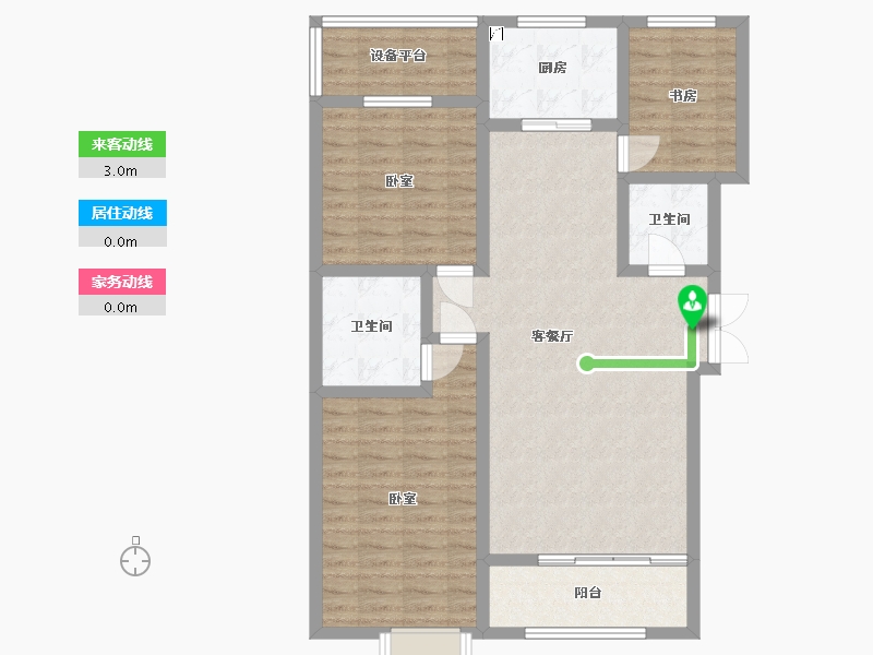 宁夏回族自治区-银川市-吉泰璞樾台-98.61-户型库-动静线