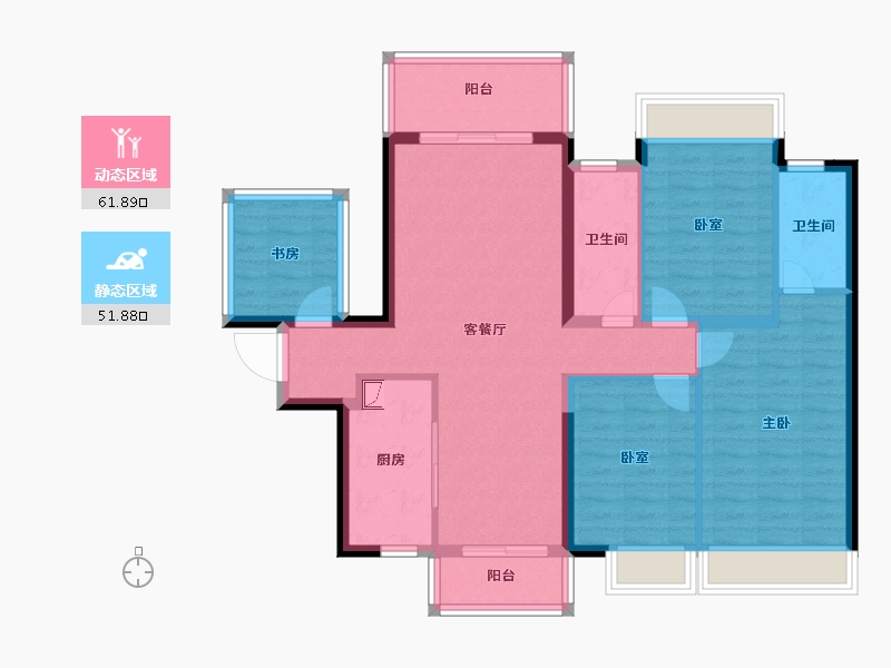 广西壮族自治区-贺州市-龙光玖誉湖-101.79-户型库-动静分区