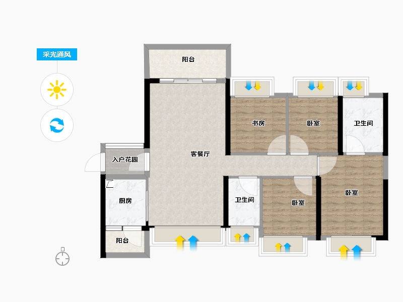 湖南省-衡阳市-银泰红城6~9期-102.79-户型库-采光通风