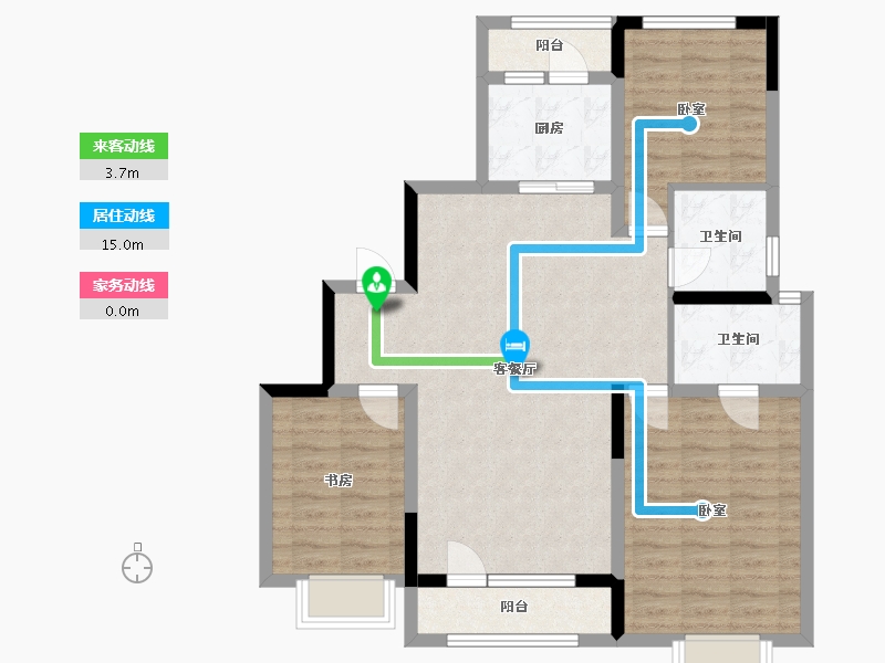 山东省-淄博市-中梁·首府-92.26-户型库-动静线