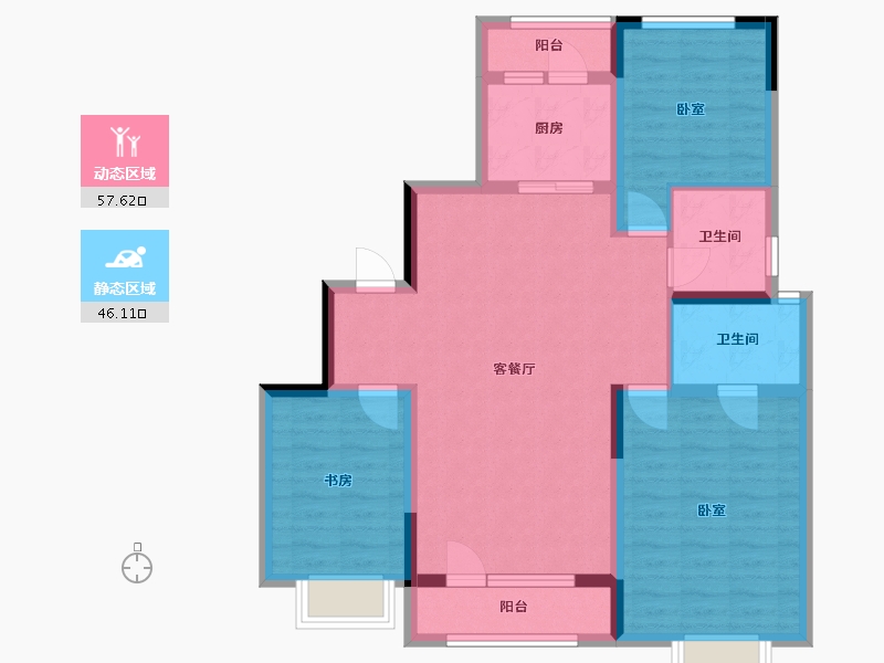 山东省-淄博市-中梁·首府-92.26-户型库-动静分区