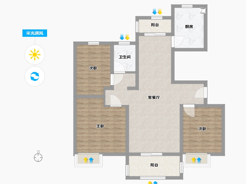 河南省-周口市-淮阳建业城二期-94.00-户型库-采光通风