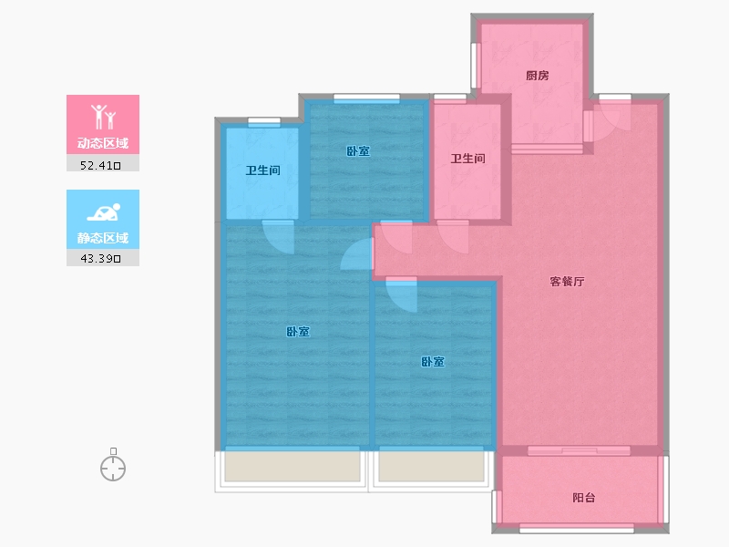 河南省-许昌市-海盛·湖滨豪庭-85.46-户型库-动静分区