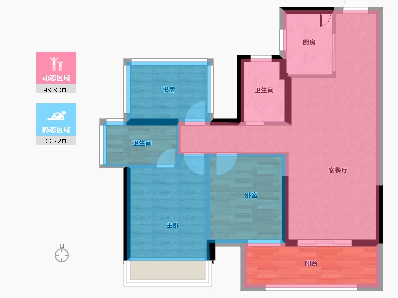 广西壮族自治区-贺州市-龙光玖誉湖-74.03-户型库-动静分区