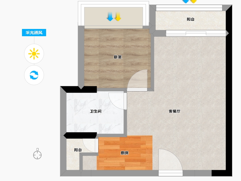 广东省-深圳市-幸福公寓-33.67-户型库-采光通风