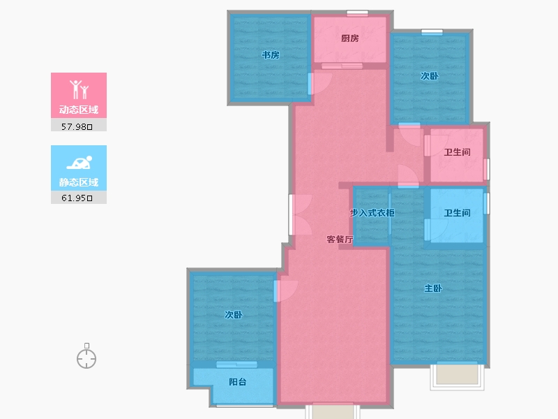 山东省-潍坊市-紫玉兰亭-106.00-户型库-动静分区