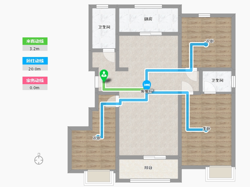 山东省-潍坊市-紫玉兰亭-96.55-户型库-动静线