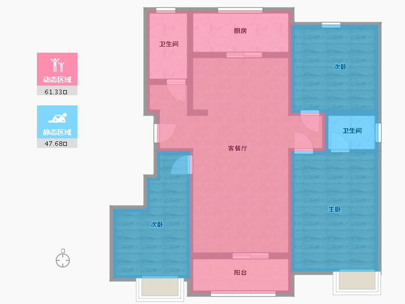 山东省-潍坊市-紫玉兰亭-96.55-户型库-动静分区