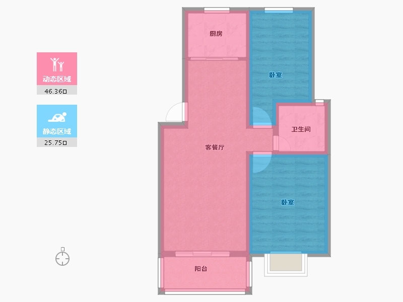 湖北省-孝感市-大悟山水星城-64.00-户型库-动静分区