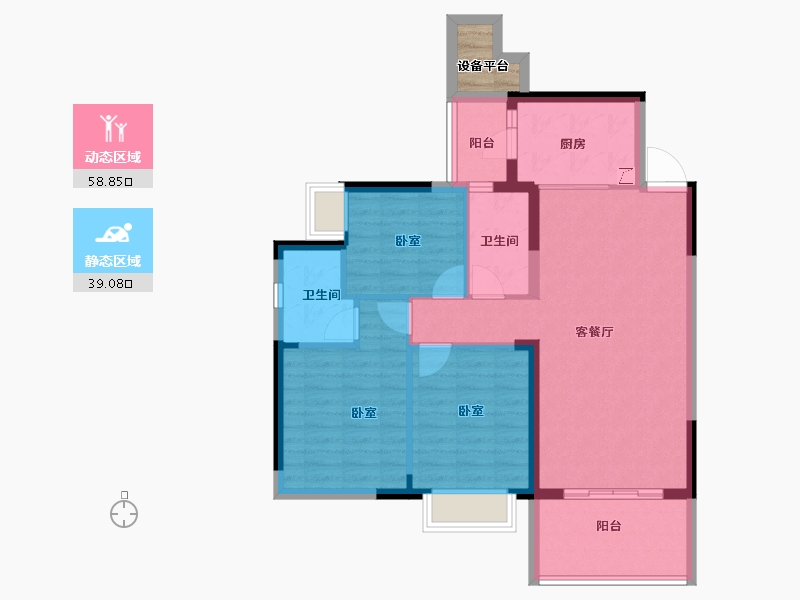 湖南省-衡阳市-银泰红城6~9期-90.00-户型库-动静分区