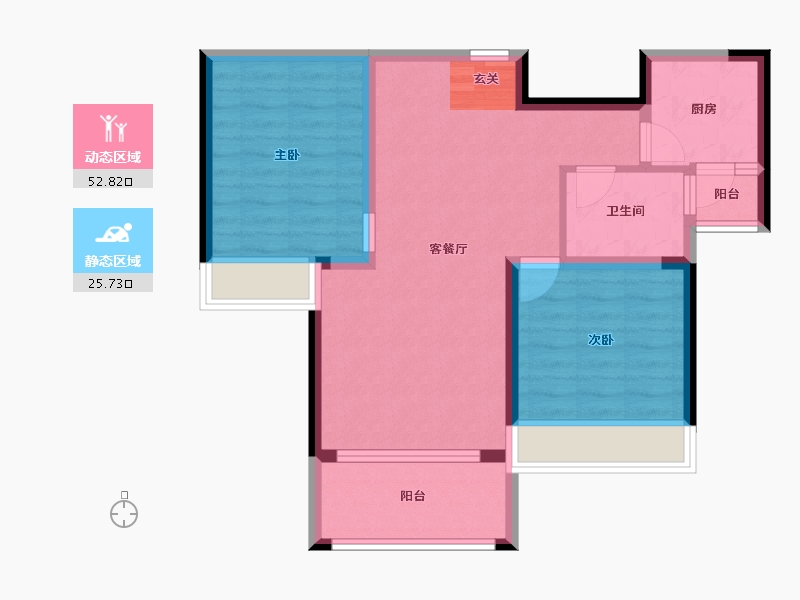 湖南省-长沙市-富兴•汇中央-69.97-户型库-动静分区