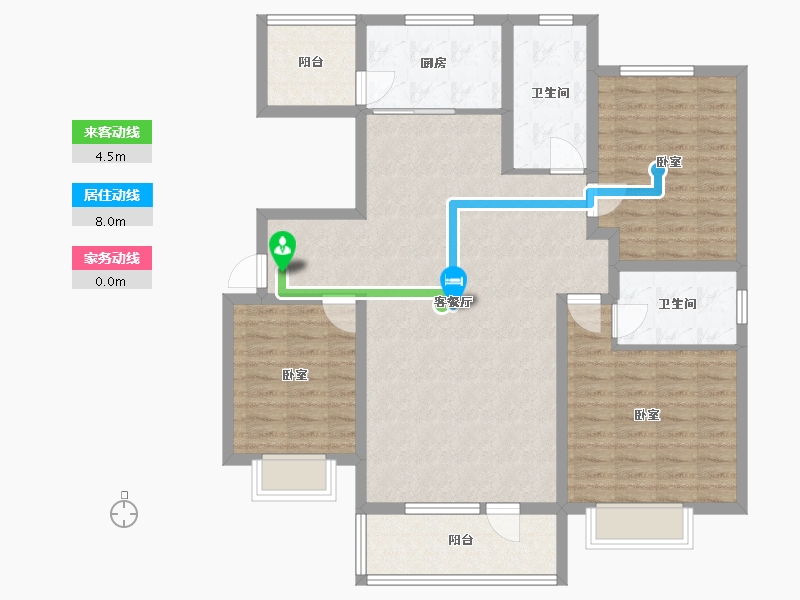 山东省-淄博市-嘉亿国际二期-113.66-户型库-动静线