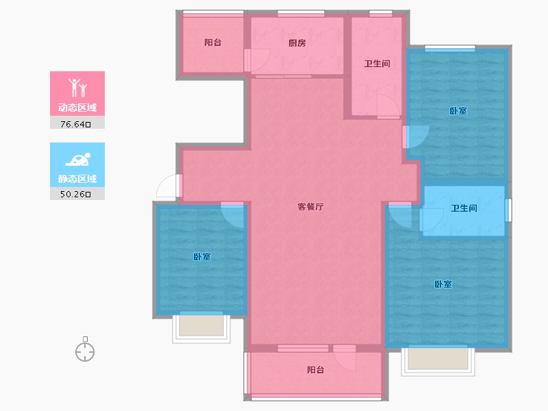 山东省-淄博市-嘉亿国际二期-113.66-户型库-动静分区