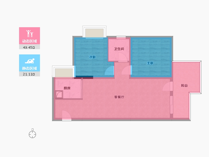 广东省-惠州市-瀚柏青柠时代-62.95-户型库-动静分区