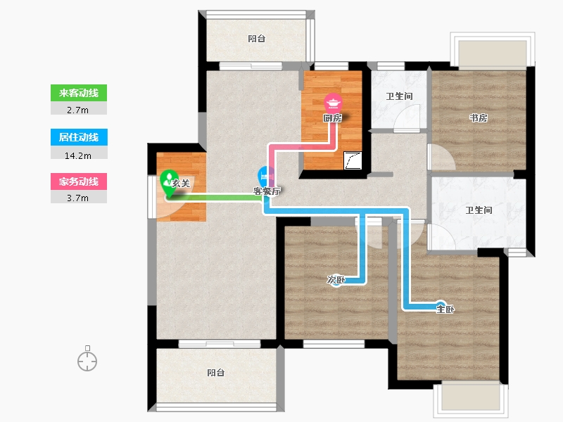 广东省-惠州市-新力珑湾-85.70-户型库-动静线