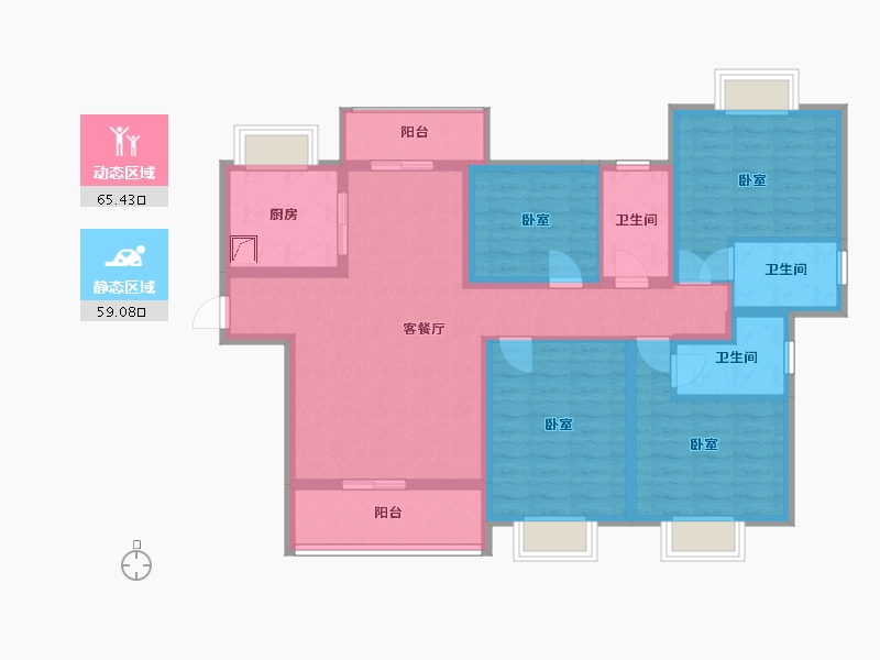 广东省-汕尾市-瑞城花园-110.03-户型库-动静分区