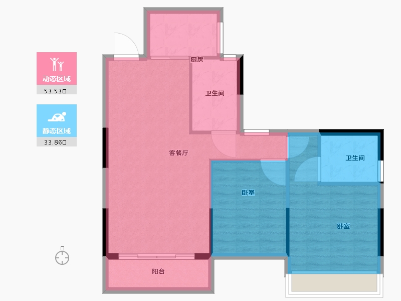 湖南省-衡阳市-瓏湾国际-79.74-户型库-动静分区