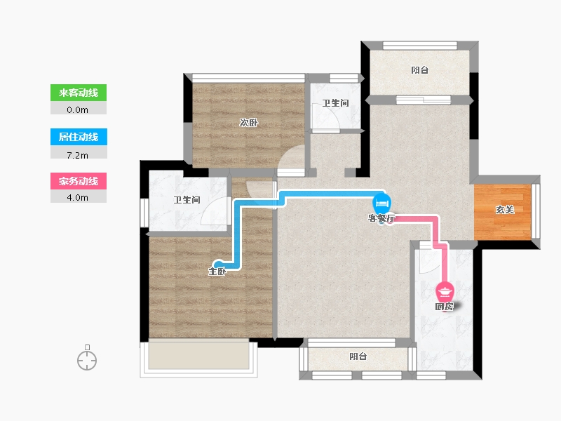 湖南省-长沙市-恒大奥苑-65.87-户型库-动静线