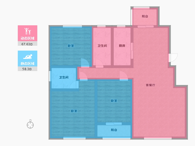 山东省-淄博市-西城华府-111.94-户型库-动静分区