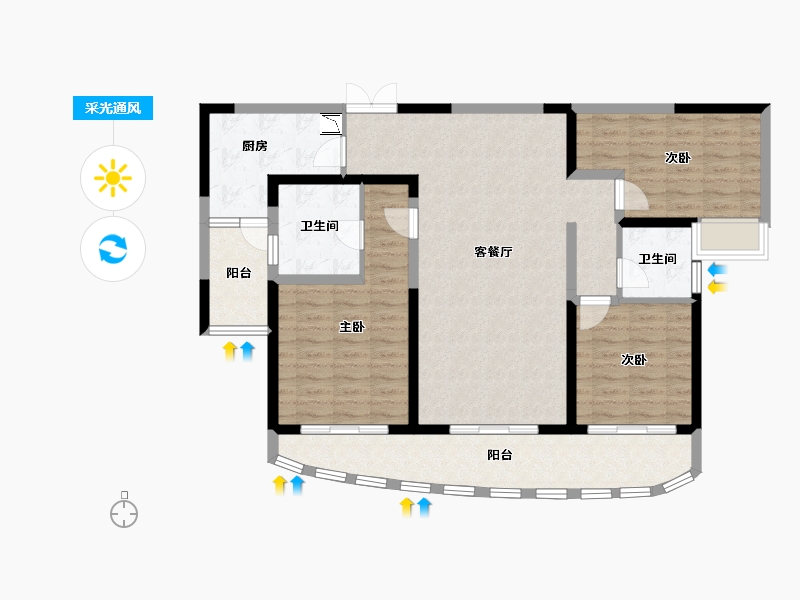 四川省-成都市-招商大魔方玺悦轩-110.44-户型库-采光通风