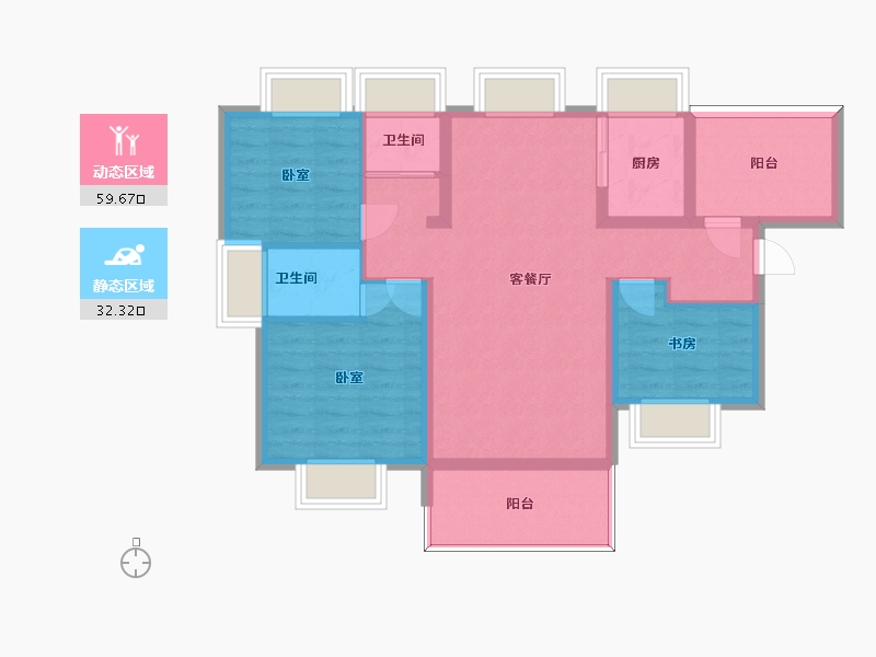 广东省-惠州市-香树御园-81.54-户型库-动静分区