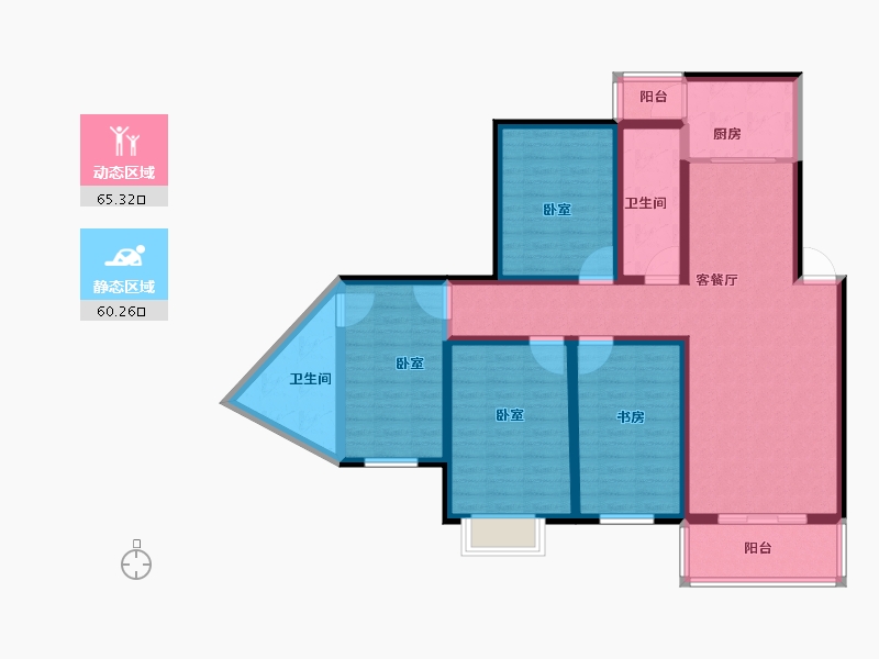 湖北省-孝感市-大悟山水星城-111.01-户型库-动静分区