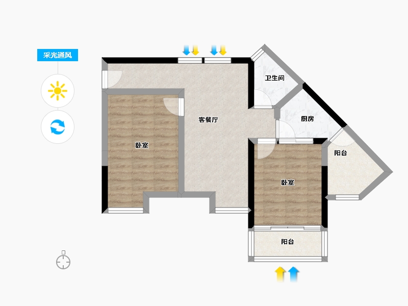 广东省-深圳市-满京华喜悦里-63.71-户型库-采光通风