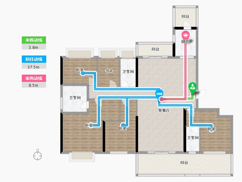 广东省-河源市-碧桂园·公园上城-185.59-户型库-动静线