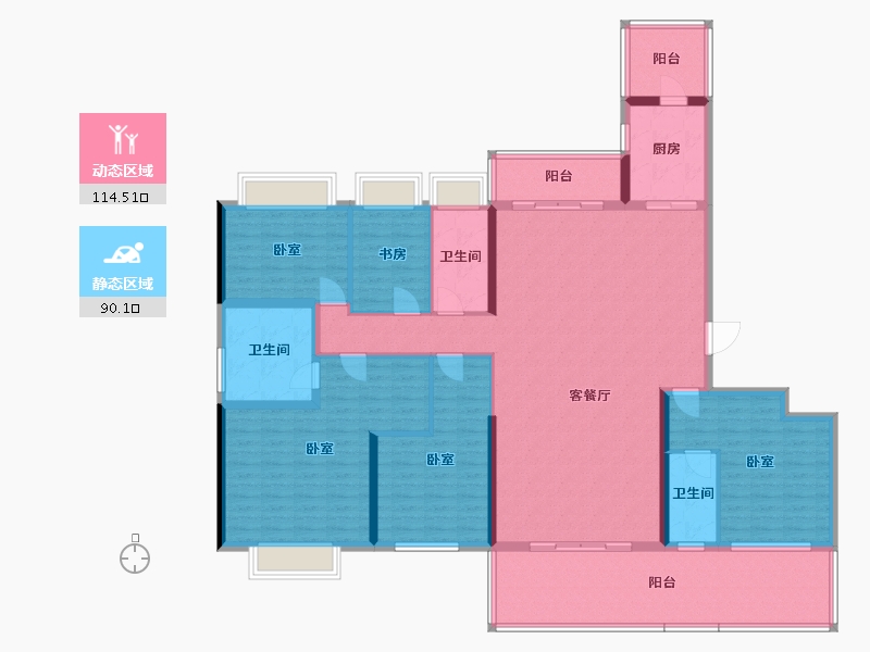 广东省-河源市-碧桂园·公园上城-185.59-户型库-动静分区