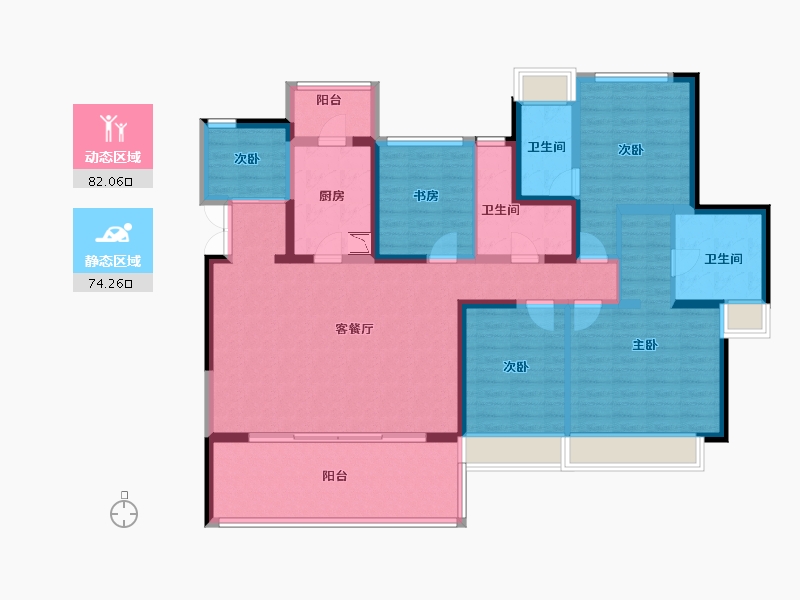 四川省-成都市-招商大魔方玺悦轩-139.45-户型库-动静分区