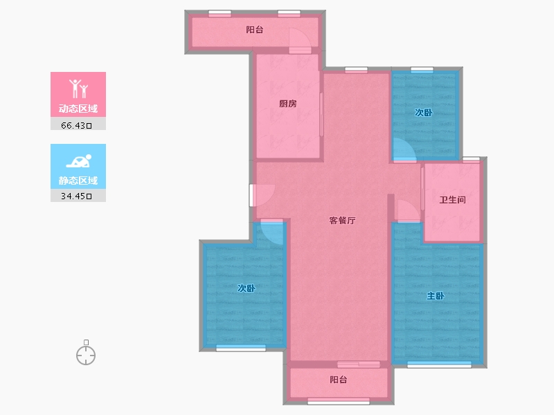 山东省-烟台市-祥和苑棠樾-90.00-户型库-动静分区