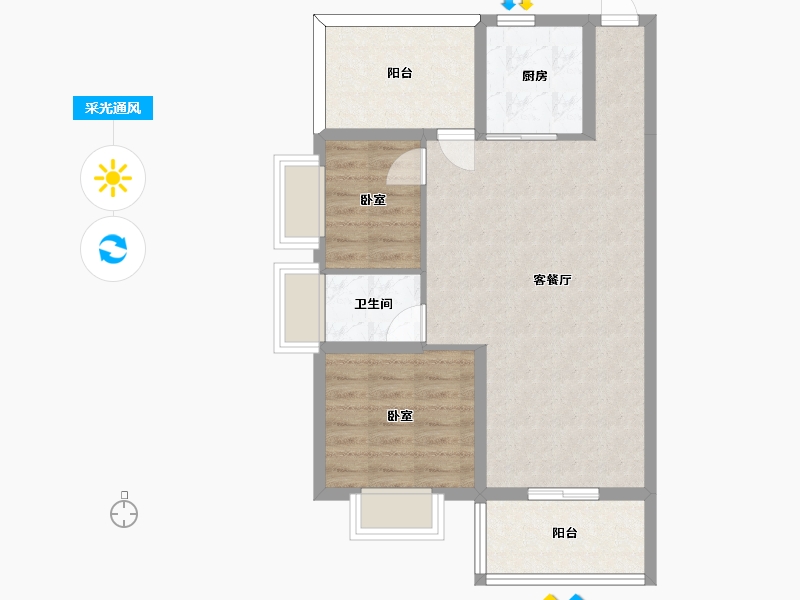 广东省-惠州市-香树御园-68.06-户型库-采光通风