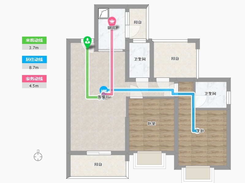 广东省-惠州市-瀚柏青柠时代-68.37-户型库-动静线