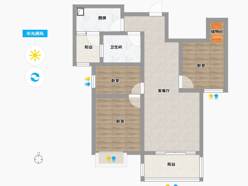 湖北省-孝感市-大悟山水星城-78.01-户型库-采光通风