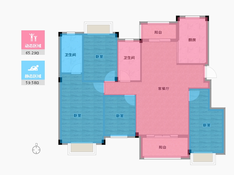 湖南省-衡阳市-衡阳罗马都市-113.93-户型库-动静分区