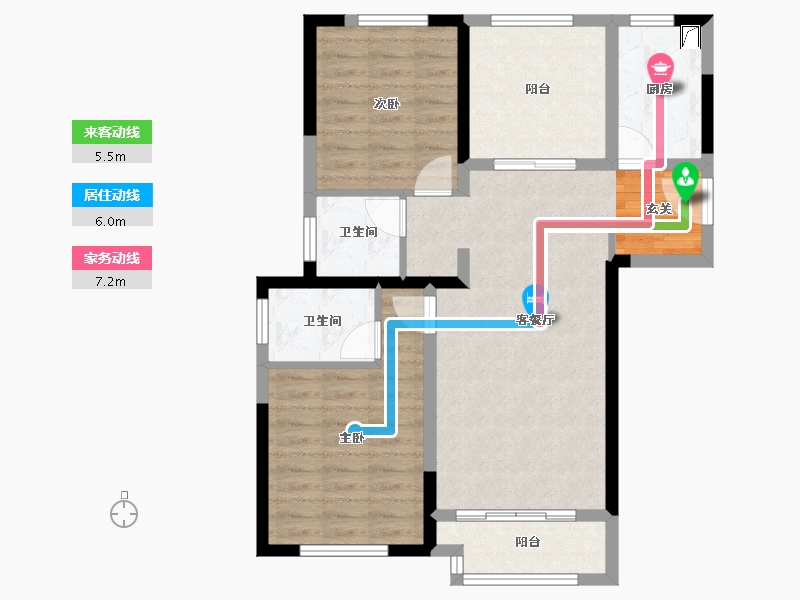 湖南省-长沙市-绿地新都会-77.20-户型库-动静线