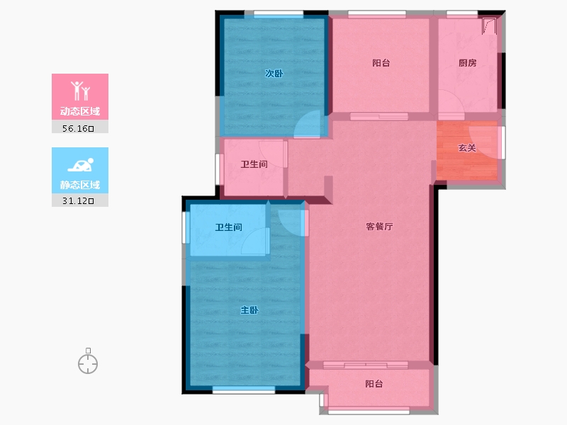 湖南省-长沙市-绿地新都会-77.20-户型库-动静分区