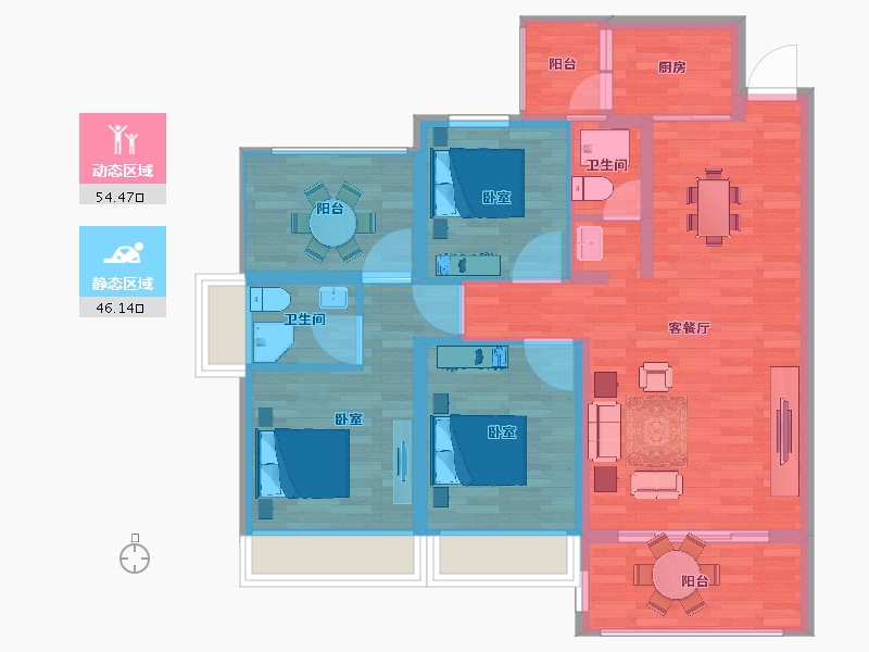 广东省-惠州市-三远大爱城-90.31-户型库-动静分区