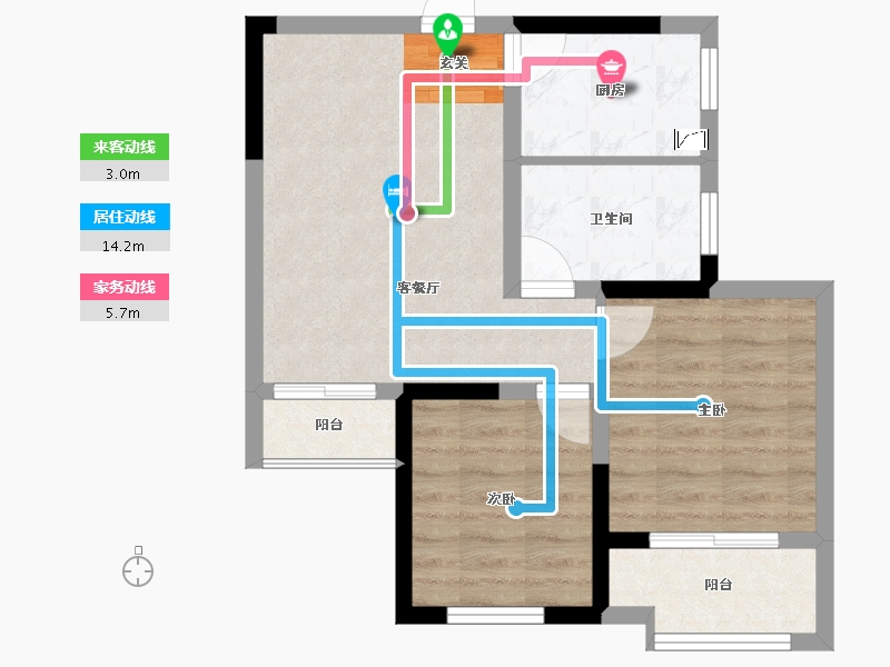 湖南省-长沙市-绿地新都会-55.16-户型库-动静线