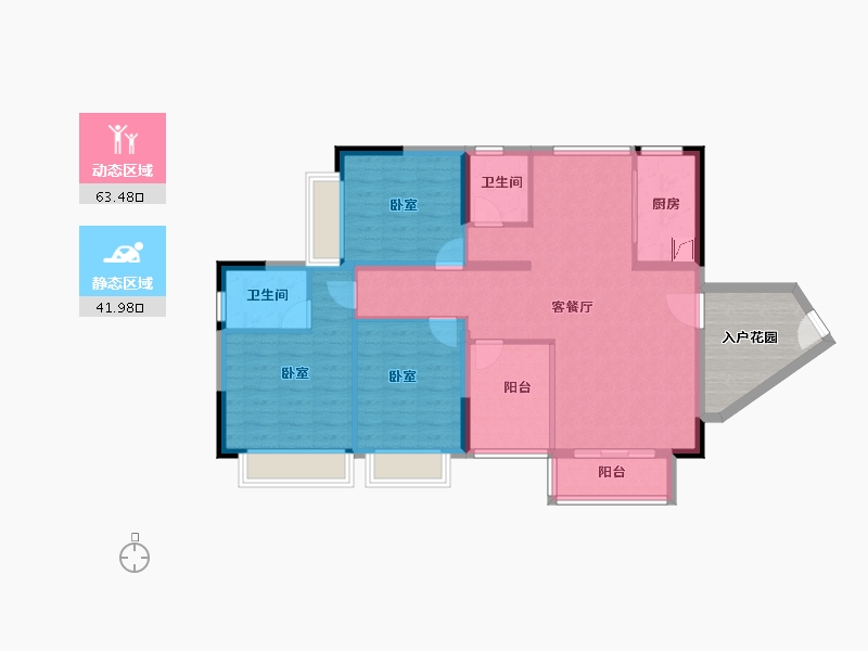 广东省-东莞市-中熙君墅湾-102.58-户型库-动静分区