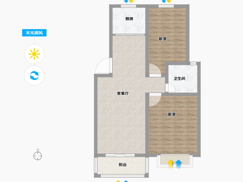 湖北省-孝感市-大悟山水星城-80.00-户型库-采光通风