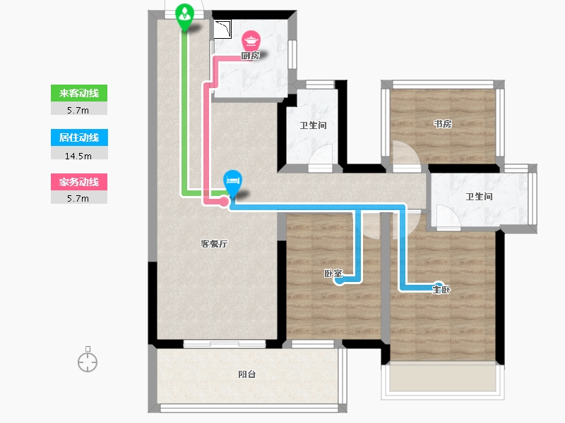 广西壮族自治区-贺州市-龙光玖誉湖-77.64-户型库-动静线