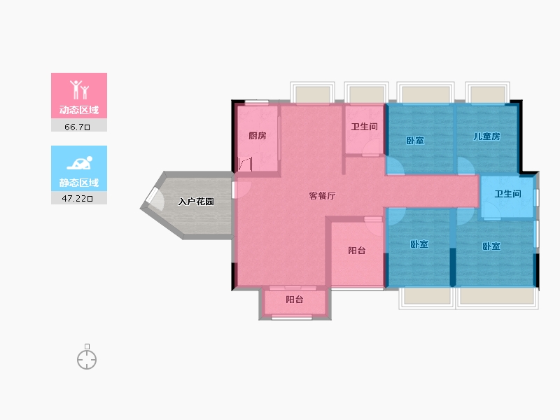 广东省-东莞市-中熙君墅湾-110.36-户型库-动静分区