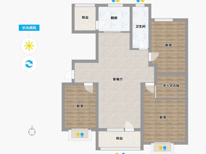 山东省-淄博市-嘉亿国际二期-101.24-户型库-采光通风