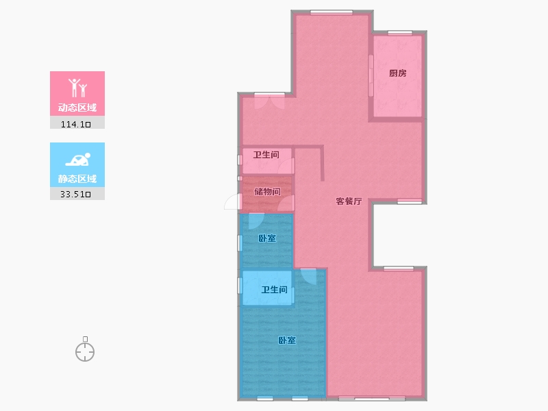 广东省-广州市-珠光流溪御景-137.43-户型库-动静分区