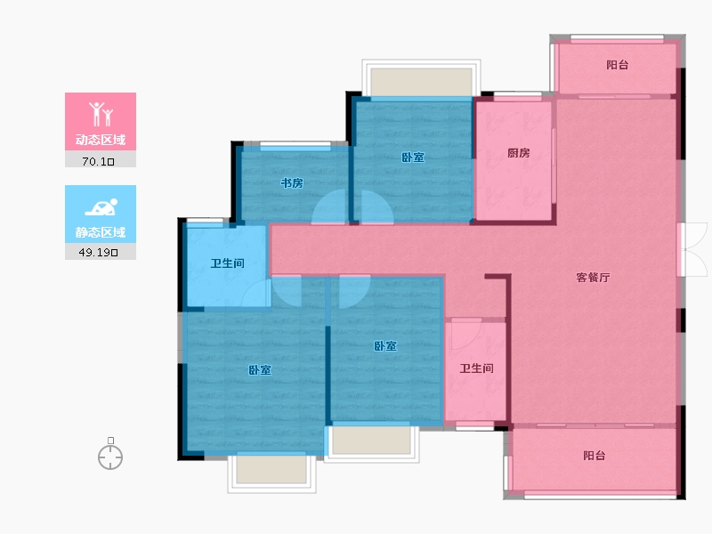 湖南省-邵阳市-仁为峰邵东壹号-108.91-户型库-动静分区