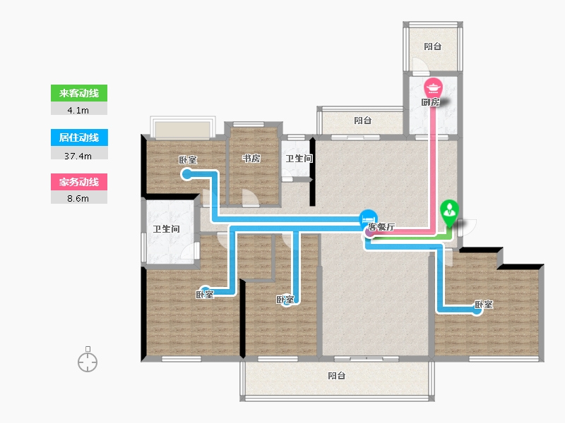 广东省-河源市-碧桂园·公园上城-178.69-户型库-动静线